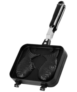 Double Fish Shaped Taiyaki Dessert Waffle Cake Maker Pan Non Stick Fry Pan Waffle Molds Aluminum Alloy Taiyaki Cooking Bakeware
