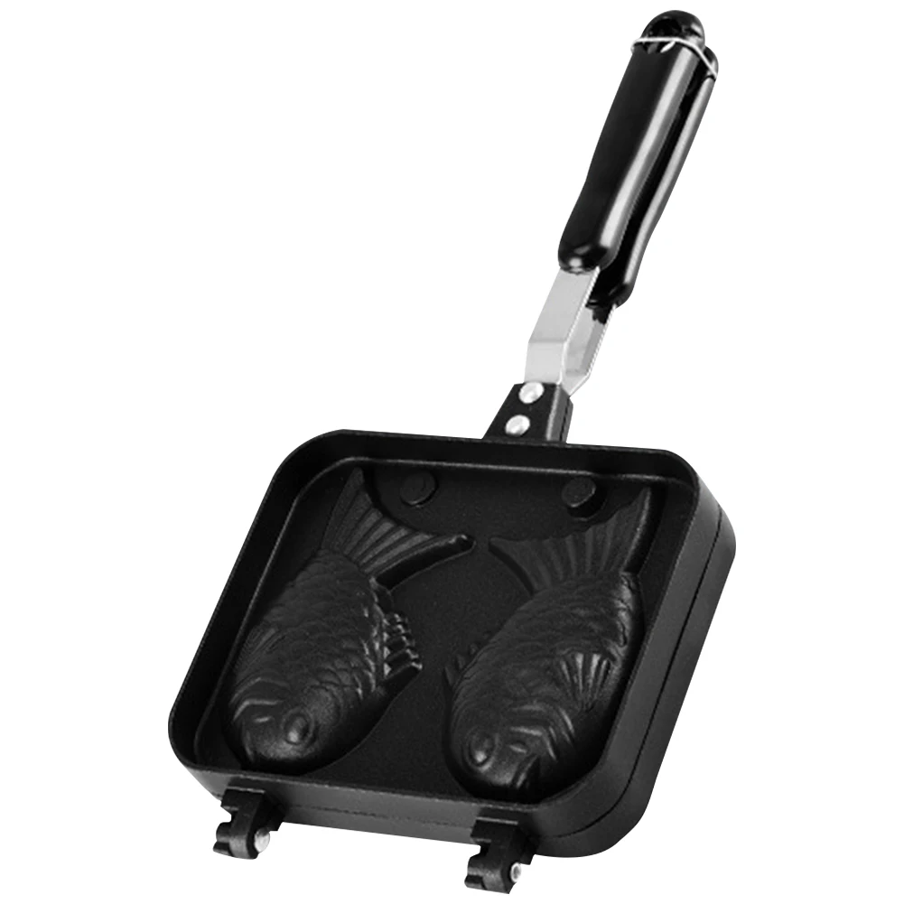 Double Fish Shaped Taiyaki Dessert Waffle Cake Maker Pan Non Stick Fry Pan Waffle Molds Aluminum Alloy Taiyaki Cooking Bakeware